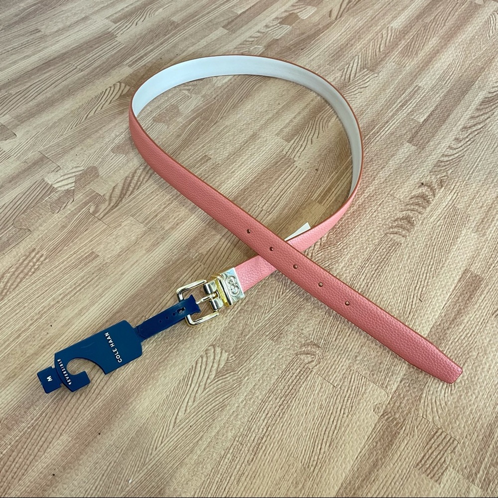 Cole Haan Leather Pink Tan Reversible Belt Medium - Picture 7 of 9